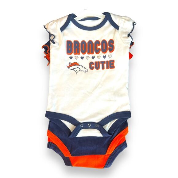 NFL Baby Denver Broncos Creeper 3-Piece Set Bodysuits Multi 0-3 Months - Picture 1 of 6